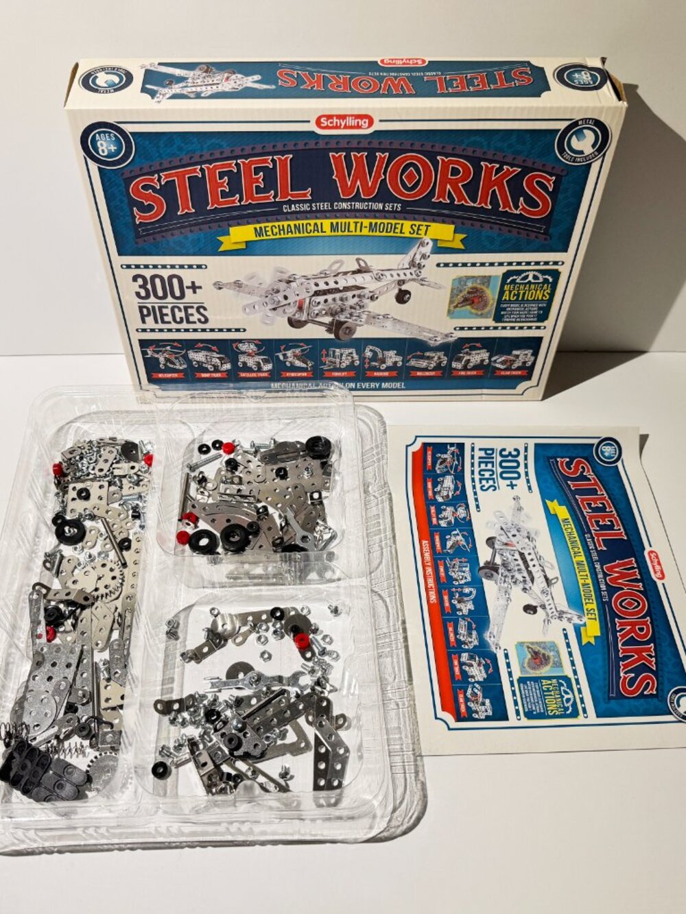 Schylling Steel Works Mechanical Multi-Model 10-In-1 Construction Set